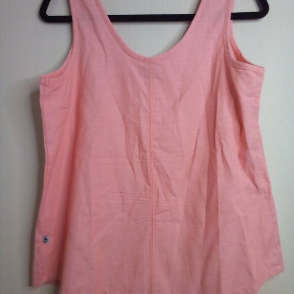 Ocean Coast Shirt Women M Sleeveless 100% Cotton Peach Orange - Picture 12 of 16